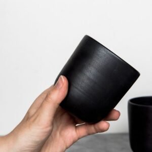 Gandharan Black Stoneware Coffee Mug: Handcrafted Elegance for Your Morning Ritual