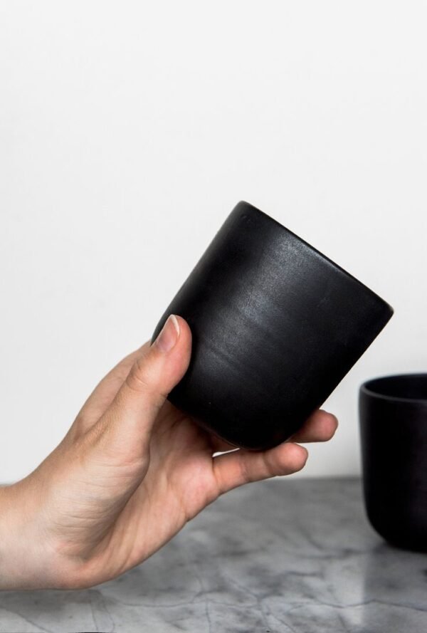 Gandharan Black Stoneware Coffee Mug: Handcrafted Elegance for Your Morning Ritual