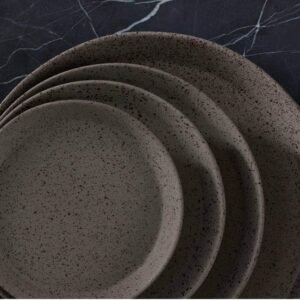 Gandharan Stoneware Plate Stack - Nesting Plates Inspired by Ancient Taxila