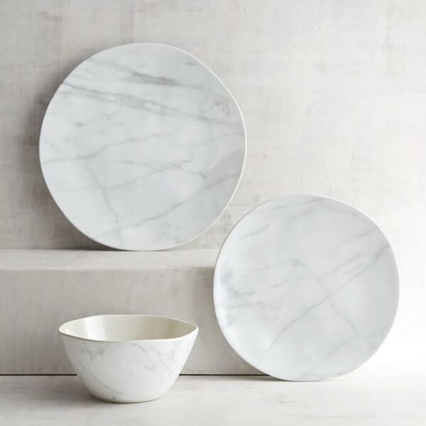 Gandharan Rose Marble Glazed Dinnerware Set: A Timeless Treasure