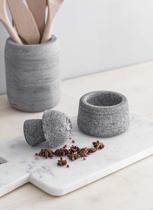 Gandharan Granite Mortar and Pestle Set: Grind Spices Like the Ancients