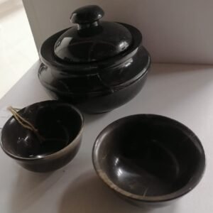 Taxila stone urn and bowl set