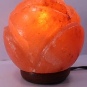 100% Natural Salt Beautiful Hand Made Ball Flower Rock Salt Lamp Cord Bulb