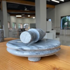 Traditional Gray Marble Mortar and Pestle Set