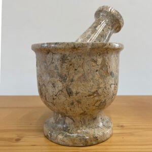 Handmade Jasper Stone Mortar and Pestle Set