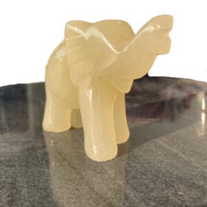 Elegant White Onyx Elephant Statue