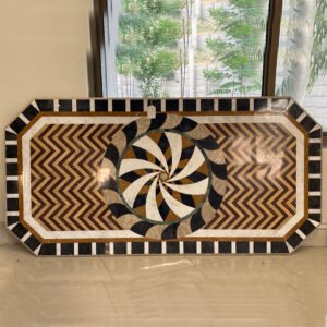 Geometric Marble Dining Table