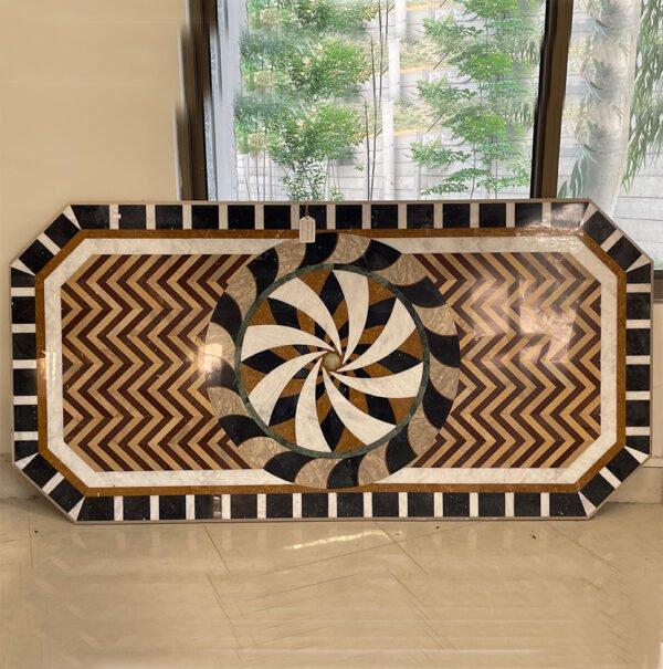 Geometric Marble Dining Table