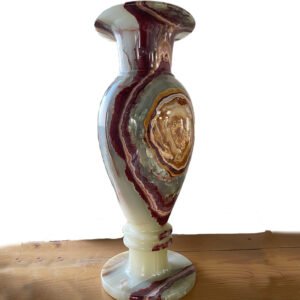 Striking Multicolored Onyx Vase