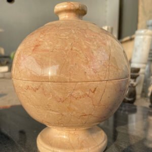 Elegant Beige Marble Lidded Jar